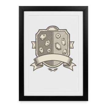 Rock Climbing Crest Badge Design Shield - Framed poster (27 × 37 cm) - black - Front