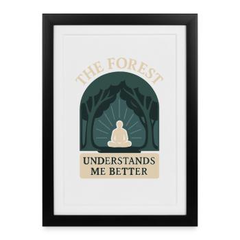 Remise à zéro mentale, Forest Walk Overthinker - Affiche encadrée (27 × 37 cm) - noir - Devant