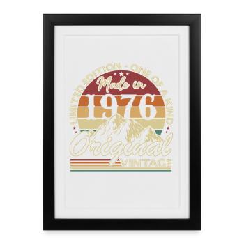 1976 Vintage Retro Birthday Gift - Framed poster (27 × 37 cm) - black - Front