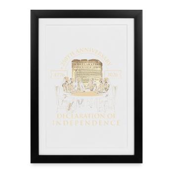 1776 2026 250e anniversaire Amérique 4 juillet États-Unis - Affiche encadrée (27 × 37 cm) - noir - Devant