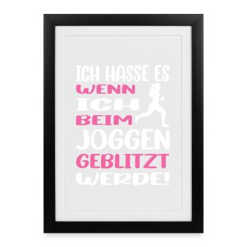Jogging, Coureur Cadeau, Sport, Forme physique - Affiche encadrée (27 × 37 cm) - noir - Devant