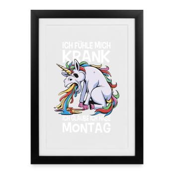 Ironie Dictons ironiques Drôle de Râle du matin - Affiche encadrée (27 × 37 cm) - noir - Devant
