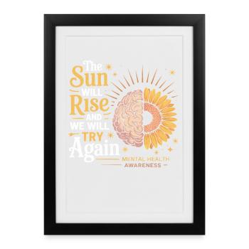 Sun rises, we keep trying - Framed poster (27 × 37 cm) - black - Front