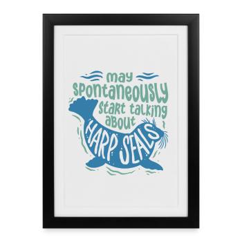 Harp seal seals - Framed poster (27 × 37 cm) - black - Front