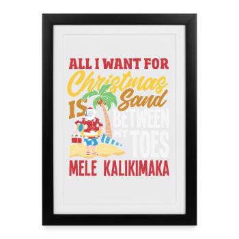 Noël hawaïen Mele Kalikimaka - Affiche encadrée (27 × 37 cm) - noir - Devant