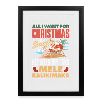 Mele Kalikimaka Hawaiian Christmas - Framed poster (27 × 37 cm) - black - Front