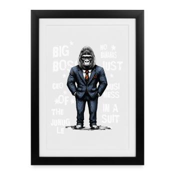 Gorille d’affaires - Affiche encadrée (27 × 37 cm) - noir - Devant