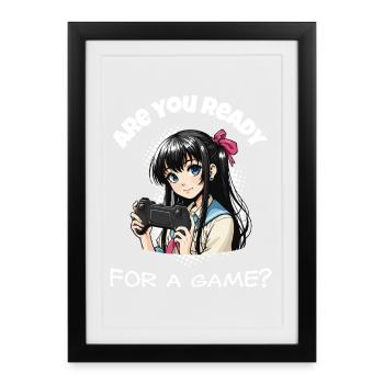 Are you ready? Gaming - Framed poster (27 × 37 cm) - black - Front