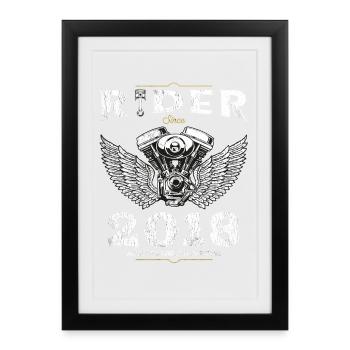 Rider depuis 2018 - Carburant, famille et liberté - Affiche encadrée (27 × 37 cm) - noir - Devant