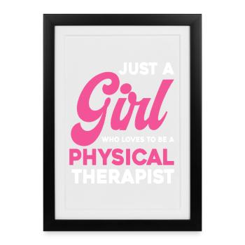 Girl loves physiotherapy - Framed poster (27 × 37 cm) - black - Front