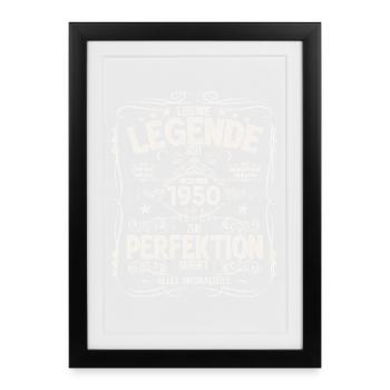 75e anniversaire Millésime décembre Années 1950 - Affiche encadrée (27 × 37 cm) - noir - Devant