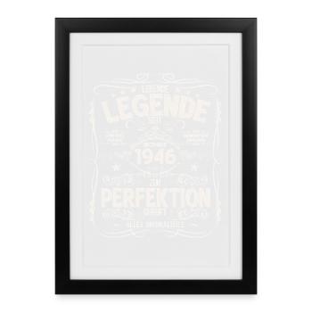 79e anniversaire Millésime décembre 1946 - Affiche encadrée (27 × 37 cm) - noir - Devant