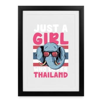 Juste une fille qui aime la Thaïlande - Affiche encadrée (27 × 37 cm) - noir - Devant
