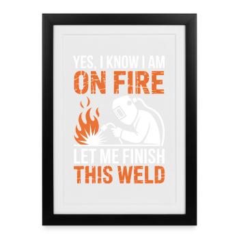 Soudeur qui dit profession, drôle de cadeau de soudeur, - Affiche encadrée (27 × 37 cm) - noir - Devant