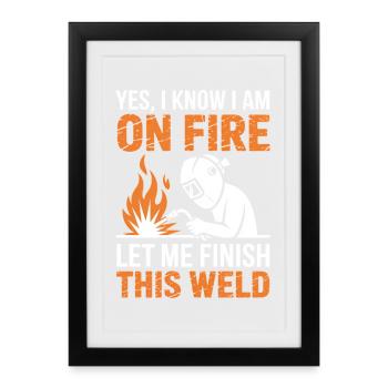 Soudeur qui dit profession, drôle de cadeau de soudeur, - Affiche encadrée (27 × 37 cm) - noir - Devant