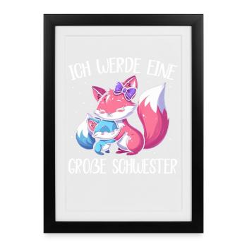 Big Sister Fox Lover Sibling - Framed poster (27 × 37 cm) - black - Front