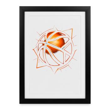 Idée cadeau pour un joueur de basket-ball Baller - Affiche encadrée (27 × 37 cm) - noir - Devant