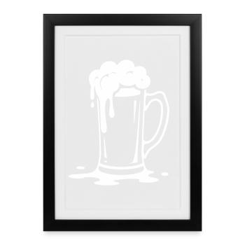 Overflowing Beer Mug Foam Party - Framed poster (27 × 37 cm) - black - Front
