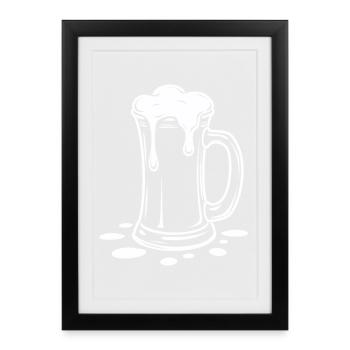 Overflowing Beer Mug Foam Party - Framed poster (27 × 37 cm) - black - Front