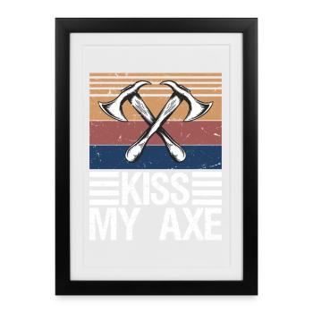 Lumberjack Axe Chop Wood Gift - Framed poster (27 × 37 cm) - black - Front