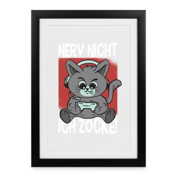 Cadeaux de gamer Tenues de jeu Jeux vidéo de jeu - Affiche encadrée (27 × 37 cm) - noir - Devant