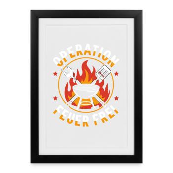 Operation Fire Free Grill Master Motif for - Framed poster (27 × 37 cm) - black - Front