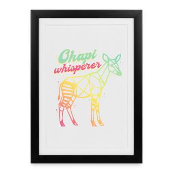 Okapi Whisperer - Framed poster (27 × 37 cm) - black - Front