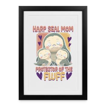 Harp seal seals - Framed poster (27 × 37 cm) - black - Front