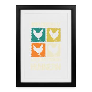 poulets poulets éleveurs de poulets éleveurs poulets d’élevage - Affiche encadrée (27 × 37 cm) - noir - Devant