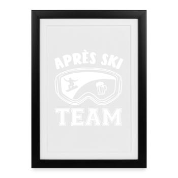 Snowboard | Après Ski Team, Sports d’hiver - Affiche encadrée (27 × 37 cm) - noir - Devant