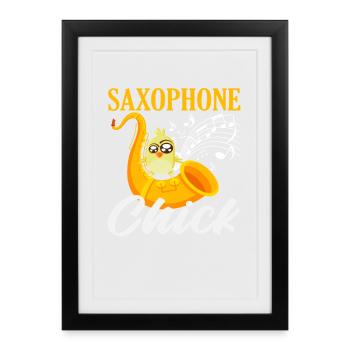 Saxophone Chick Funny Women Saxophonist - Framed poster (27 × 37 cm) - black - Front