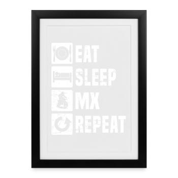 Conception motocross Power Motocross - Affiche encadrée (27 × 37 cm) - noir - Devant