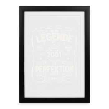 24th Birthday Vintage December Vintage 2001 - Framed poster (27 × 37 cm) - black - Front