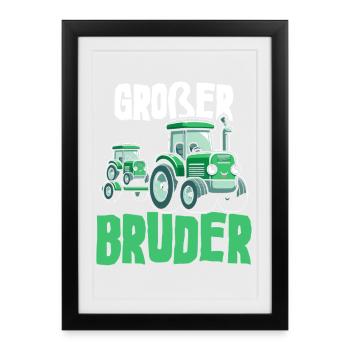 Big Brother Tractor Petits frères et sœurs aînés - Affiche encadrée (27 × 37 cm) - noir - Devant
