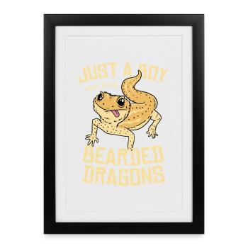 T-shirt Dragon-Dragon Barbu Love - Affiche encadrée (27 × 37 cm) - noir - Devant