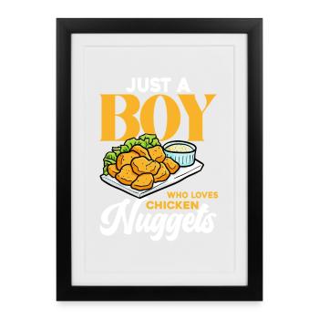 Only one boy loves nuggets - Framed poster (27 × 37 cm) - black - Front