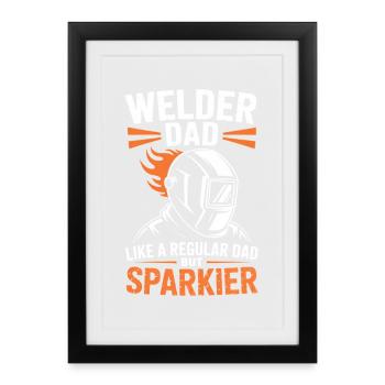 Soudeur qui dit profession, drôle de cadeau de soudeur, - Affiche encadrée (27 × 37 cm) - noir - Devant