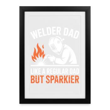 Soudeur qui dit profession, drôle de cadeau de soudeur, - Affiche encadrée (27 × 37 cm) - noir - Devant