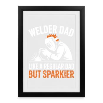 Soudeur qui dit profession, drôle de cadeau de soudeur, - Affiche encadrée (27 × 37 cm) - noir - Devant