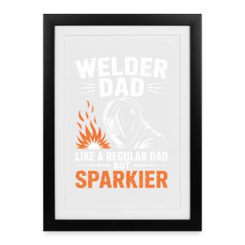 Soudeur qui dit profession, drôle de cadeau de soudeur, - Affiche encadrée (27 × 37 cm) - noir - Devant