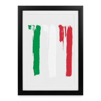 Drapeau italien - Affiche encadrée (27 × 37 cm) - noir - Devant