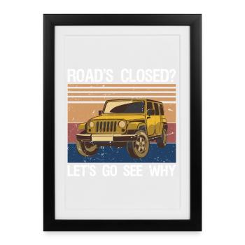 Voiture tout-terrain Dad Tout-terrain - Affiche encadrée (27 × 37 cm) - noir - Devant