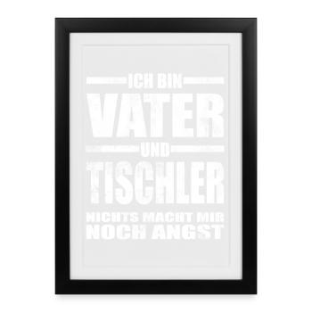 Papa et charpentier : dire drôle la fête des pères - Affiche encadrée (27 × 37 cm) - noir - Devant