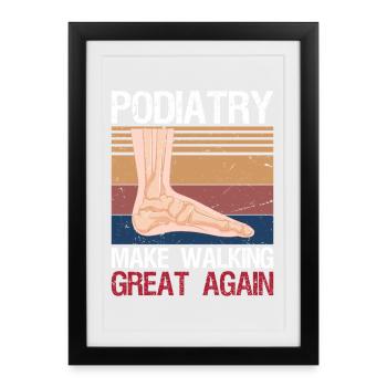 Drôle de podiatre Cadeau Cool Podiatry - Affiche encadrée (27 × 37 cm) - noir - Devant