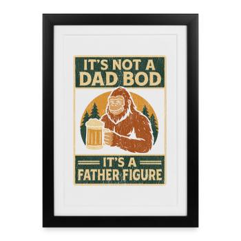 humour paternel, ce n’est pas un corps de père - Affiche encadrée (27 × 37 cm) - noir - Devant