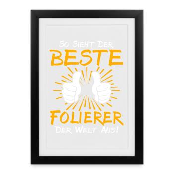 Folierer Geschenkidee - Gerahmtes Poster (27 × 37 cm) - Schwarz - Vorne