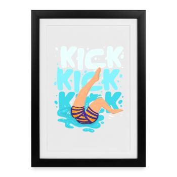 Swimming instructor - Framed poster (27 × 37 cm) - black - Front