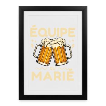 Team marié Enterrement de vie de garçon EVG - Affiche encadrée (27 × 37 cm) - noir - Devant
