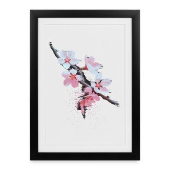 Succursale d’art bug de Cherry Blossoms - Affiche encadrée (27 × 37 cm) - noir - Devant