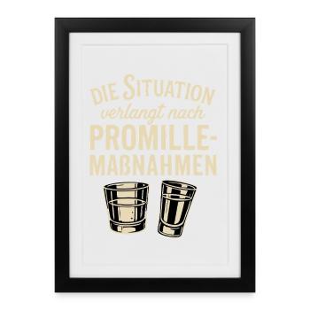 Alcohol measures funny party slogan - Framed poster (27 × 37 cm) - black - Front